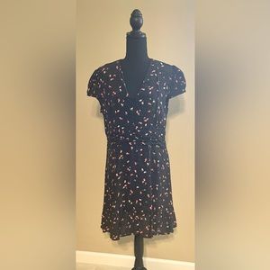 Elodie Short Sleeve Black with pink flowers Dress Size X-Large